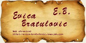 Evica Bratulović vizit kartica